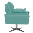 Poltrona Opala Base Giratória De Metal Suede Azul Tiffany - A