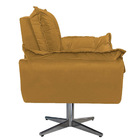 Poltrona Opala Base Giratória De Metal Suede Mostarda - Amare