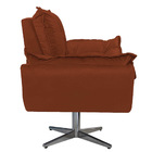 Poltrona Opala Base Giratória De Metal Suede Terracota - Amar
