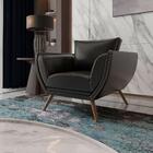 Poltrona Opala Budapest Couro Preto Brilho