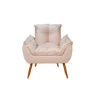 Poltrona Opala Cadeira Decorativa - Balaqui Decor Bege