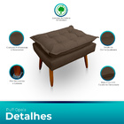 Poltrona Opala Com Puff Opala Para Sala E Quarto Suede Capucc