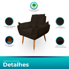 Poltrona Opala Com Puff Opala Para Sala E Quarto Suede - Jylc