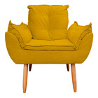 Poltrona Opala Com Puff Opala Para Sala E Quarto Suede - Jylc