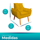 Poltrona Opala Com Puff Opala Para Sala E Quarto Suede - Jylc