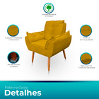 Poltrona Opala Com Puff Opala Para Sala E Quarto Suede - Jylc