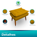 Poltrona Opala Com Puff Opala Para Sala E Quarto Suede - Jylc