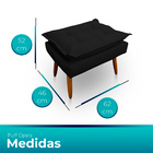 Poltrona Opala Com Puff Opala Para Sala E Quarto Suede Preto