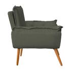 Poltrona Opala Com Puff Suede Cinza