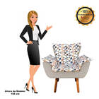 Poltrona Opala Composê D87 Com Suede Pés Palito D'rossi - Bege