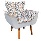 Poltrona Opala Composê D87 Com Suede Pés Palito D'rossi - Cin