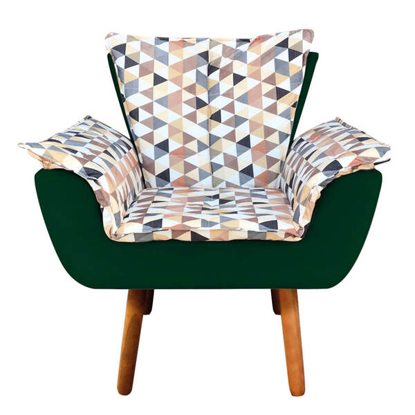 Poltrona Opala Composê D87 Com Suede Pés Palito D'rossi - Ver