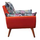 Poltrona Opala Composê Laranja Com Mandala