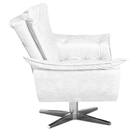 Poltrona Opala Corino Glow Branco Base Giratória Cromada Bnn