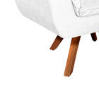 Poltrona Opala Corino Glow Branco Base Giratória Madeira Bnn