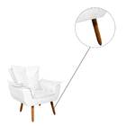 Poltrona Opala Corino Glow Branco Pés Palito Bnn Decor
