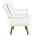 Poltrona Opala Corino Glow Branco Pés Palito Bnn Decor