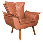 Poltrona Opala Corino Glow Nozes Pés Palito Bnn Decor