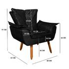 Poltrona Opala Corino Glow Preto Pés Palito Bnn Decor