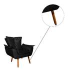 Poltrona Opala Corino Glow Preto Pés Palito Bnn Decor