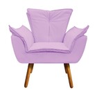 Poltrona Opala Corino Pés Palito Castanho - D'rossi - Lilás