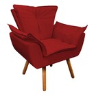 Poltrona Opala Corino Pés Palito Castanho - D'rossi - Vermelho