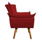 Poltrona Opala Corino Pés Palito Castanho - D'rossi - Vermelho