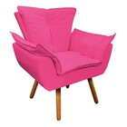 Poltrona Opala Corino Pink Pés Palito Castanho D'rossi