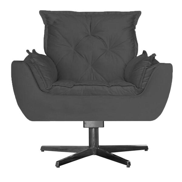 Poltrona Opala Decorativa Base De Balanço Amamentação Suede C