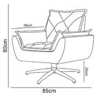 Poltrona Opala Decorativa Base Giratória Amamentação Suede Ma