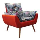 Poltrona Opala Decorativa Composê Laranja Com Mandala Kasa So