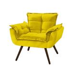 Poltrona Opala Decorativa Para Sala E Quarto Pés Palito Suede