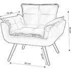 Poltrona Opala Decorativa Para Sala E Quarto Pés Palito Suede