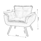 Poltrona Opala Decorativa Para Sala E Quarto Pés Palito Suede