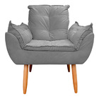 Poltrona Opala Decorativa Para Sala E Quarto Pés Palito Suede