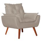 Poltrona Opala Decorativa Suede Creme Kasa Sofá