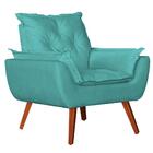 Poltrona Opala Decorativa Suede Verde Água Kasa Sofá