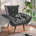 Poltrona Opala Decorativa Veludo Cinza Geórgia Shop Jm