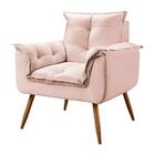 Poltrona Opala Decorativa Veludo Rose