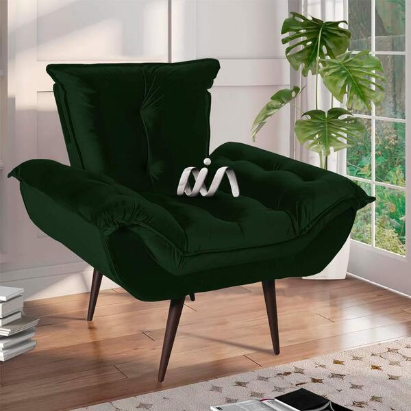 Poltrona Opala Decorativa Veludo Verde Geórgia Shop Jm
