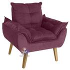 Poltrona Opala E Puff Opala Bordô Vinho