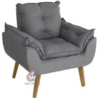 Poltrona Opala E Puff Opala Cinza