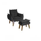 Poltrona Opala E Puff Opala Preto