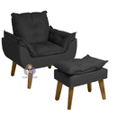 Poltrona Opala E Puff Opala Preto