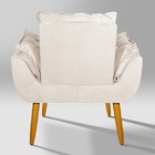Poltrona Opala Estilo Retrô Suede Bege - Vallisa Decor