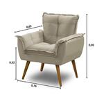 Poltrona Opala Luxo  Bege Capuccino Claro - Adonai Estofados