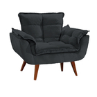 Poltrona Opala Luxo Com Pés Estilo Retrô Petróleo