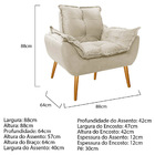 Poltrona Opala Palito Mel Corano - Doce Sonho Móveis - Bege