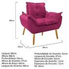 Poltrona Opala Palito Mel Suede  - Amarena Móveis - Pink