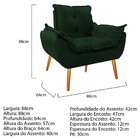 Poltrona Opala Palito Mel Suede Verde - Amarena Móveis